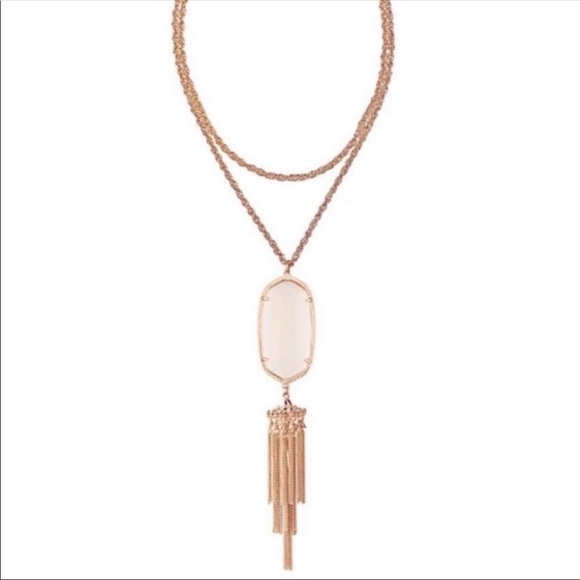 Kendra Scott Jewelry - Kendra Scott Rayne Rose Gold Clear Peach Necklace